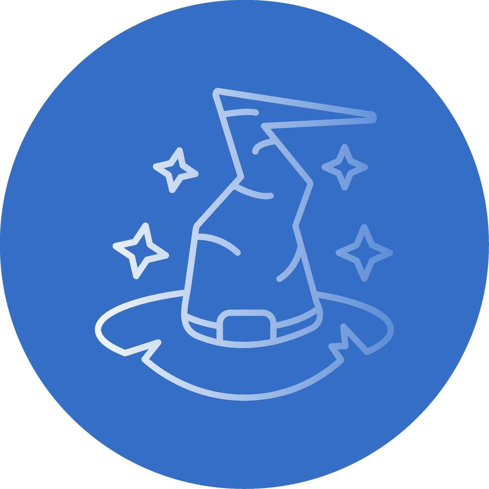 Witch hat Gradient Line Circle Icon vector