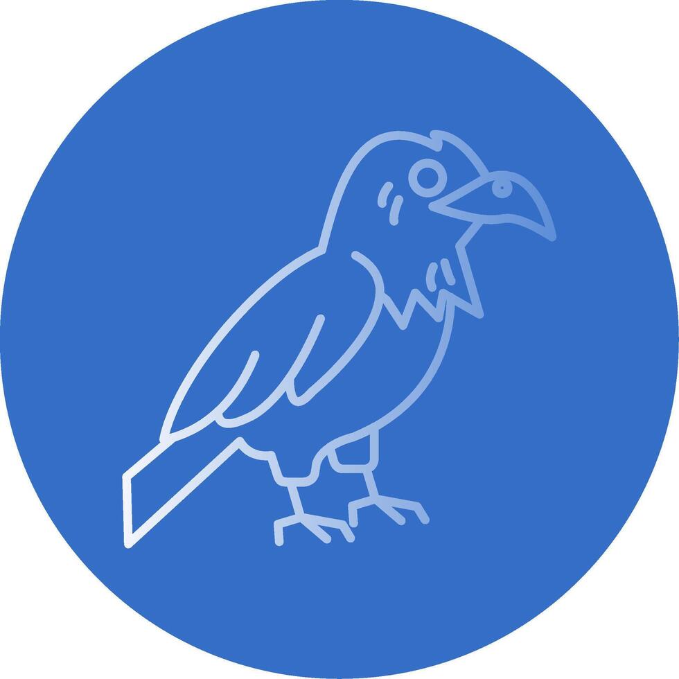 Raven Gradient Line Circle Icon vector