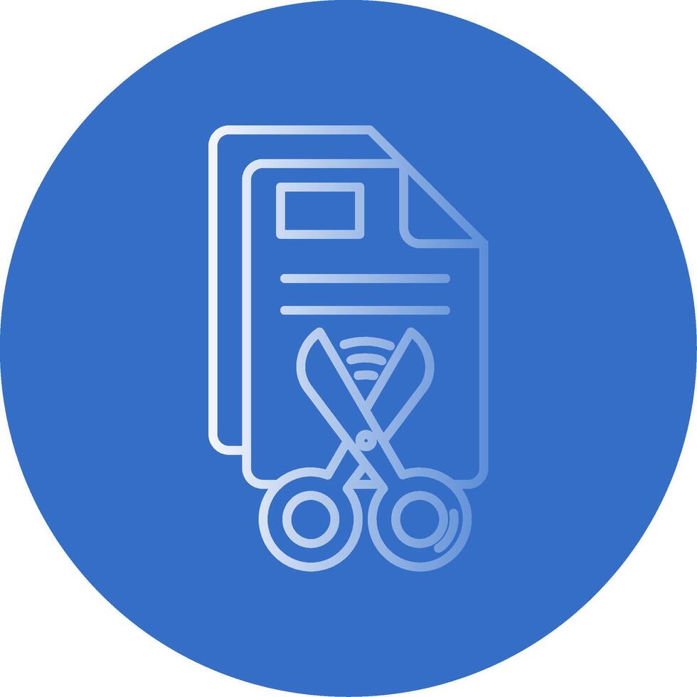 Cut Gradient Line Circle Icon vector