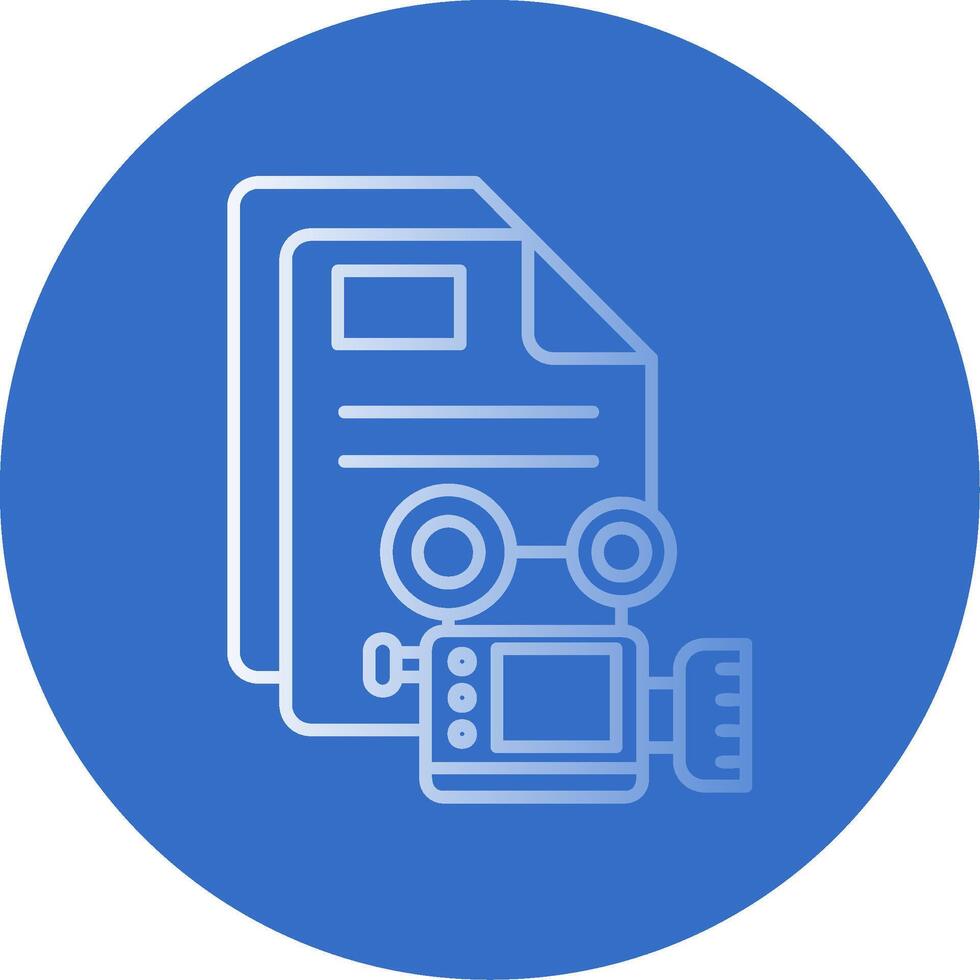 Video Gradient Line Circle Icon vector
