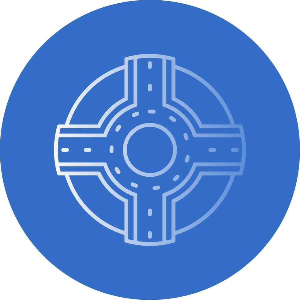 Roundabout Gradient Line Circle Icon vector