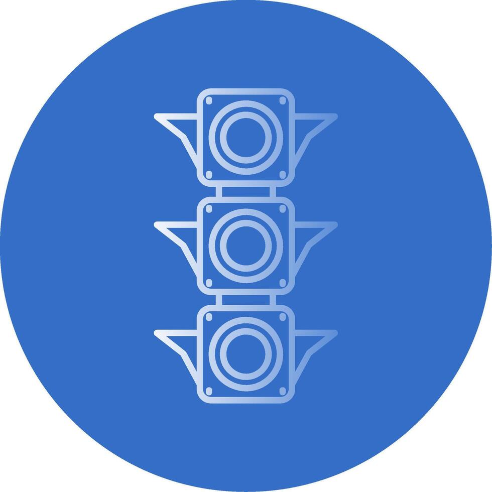 Traffic light Gradient Line Circle Icon vector