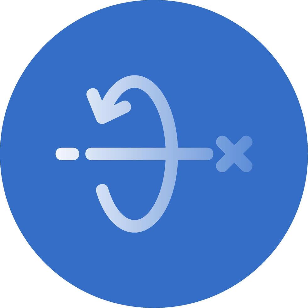 3d totate x axis Gradient Line Circle Icon vector