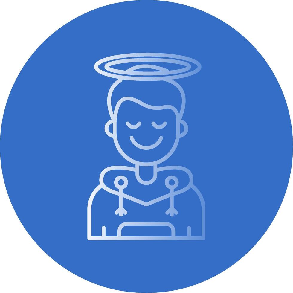Angel Gradient Line Circle Icon vector