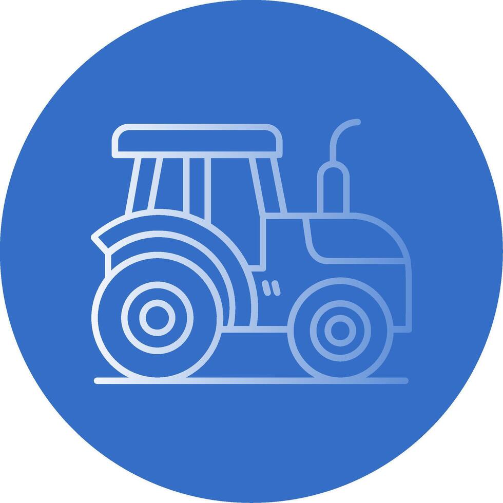 Tractor Gradient Line Circle Icon vector