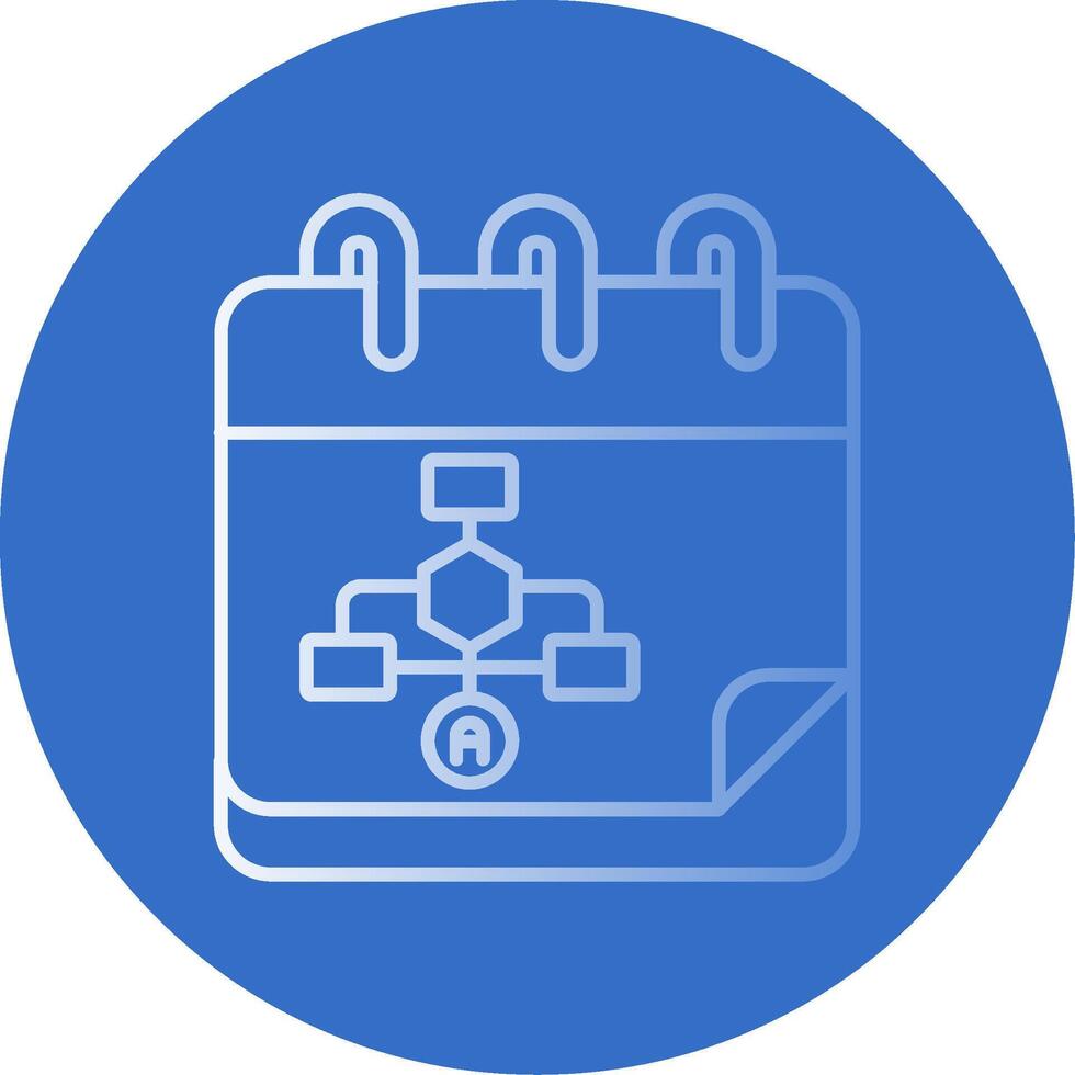 Calender Gradient Line Circle Icon vector