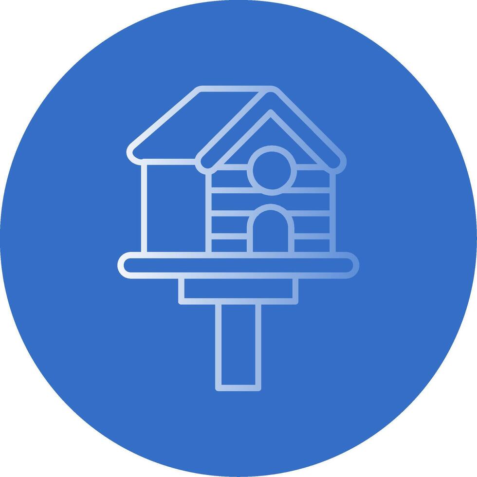 Bird house Gradient Line Circle Icon vector