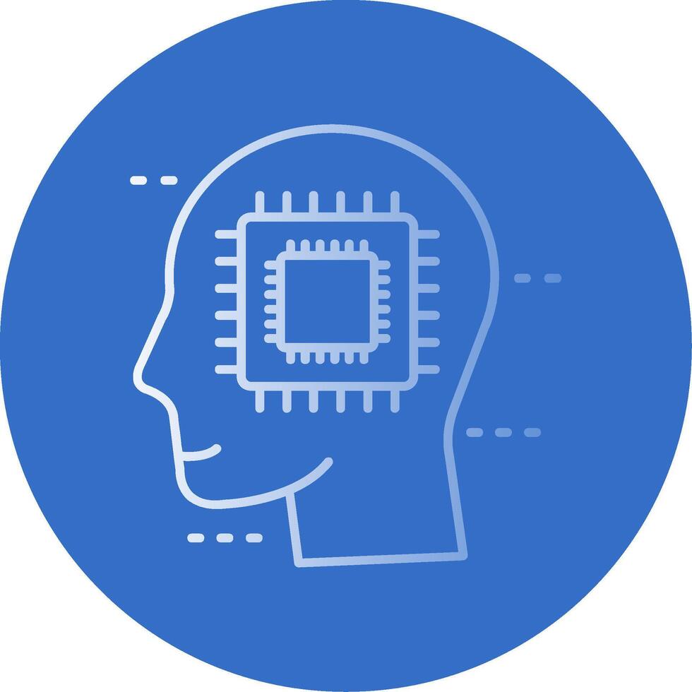 Cpu Gradient Line Circle Icon vector