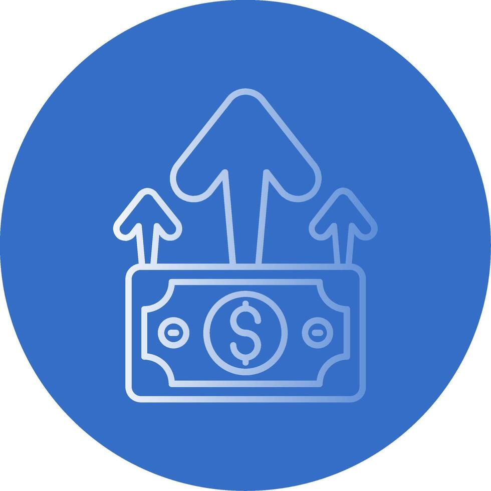 Increase Gradient Line Circle Icon vector