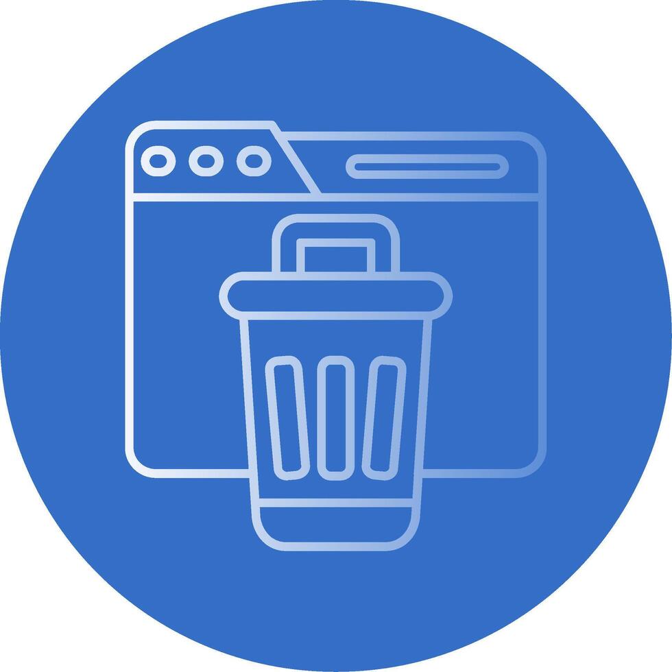 Bin Gradient Line Circle Icon vector