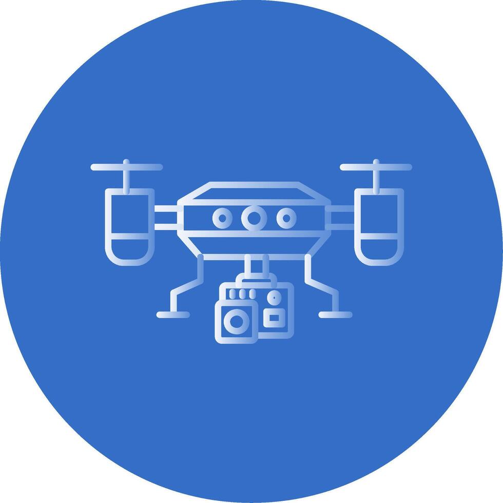 Camera drone Gradient Line Circle Icon vector