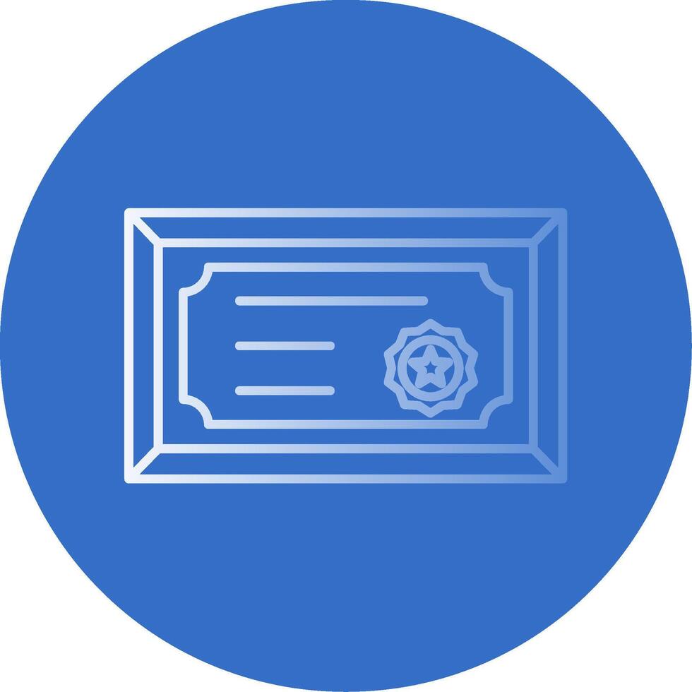 Certificate Gradient Line Circle Icon vector