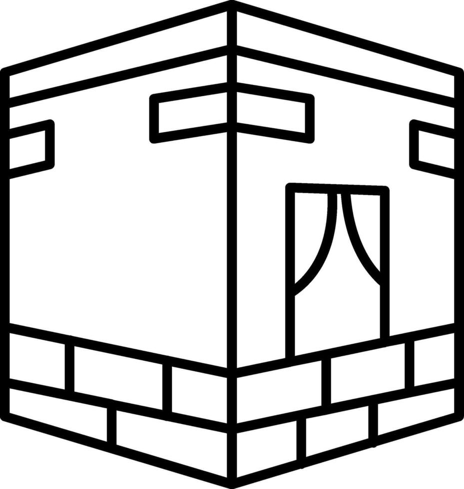 Qibla Gradient Line Circle Icon vector