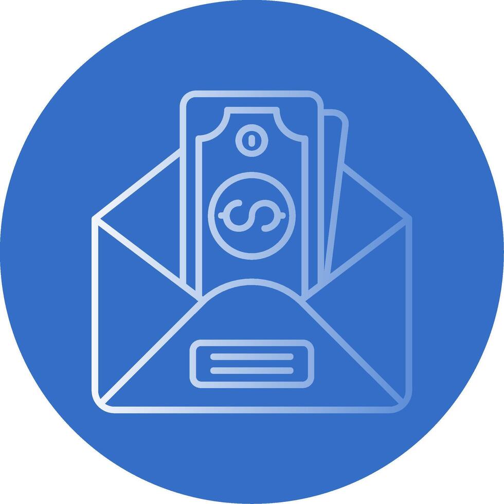 Envelope Gradient Line Circle Icon vector