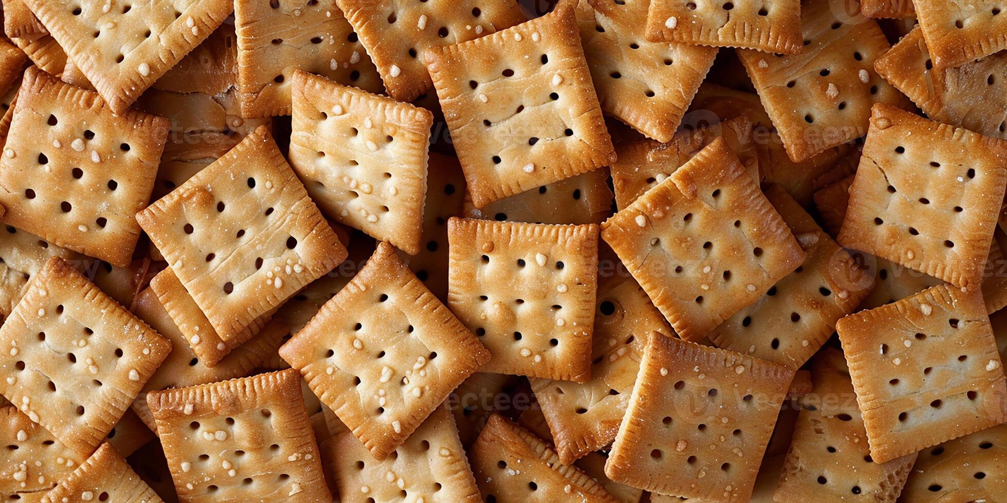 AI generated background with saltine crackers. top view photo