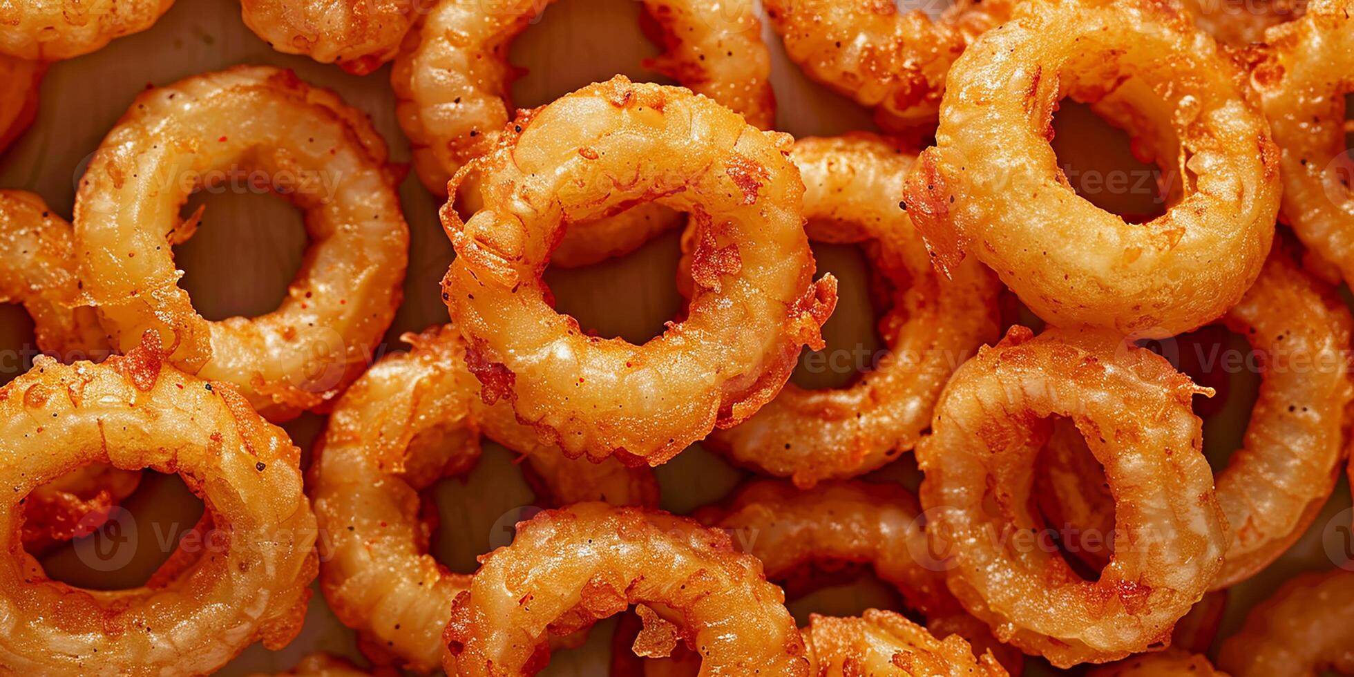 AI generated background with onion rings. top view photo