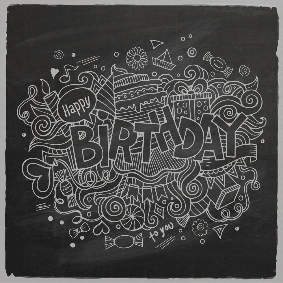 Birthday chalkboard background 40834757 Vector Art at Vecteezy