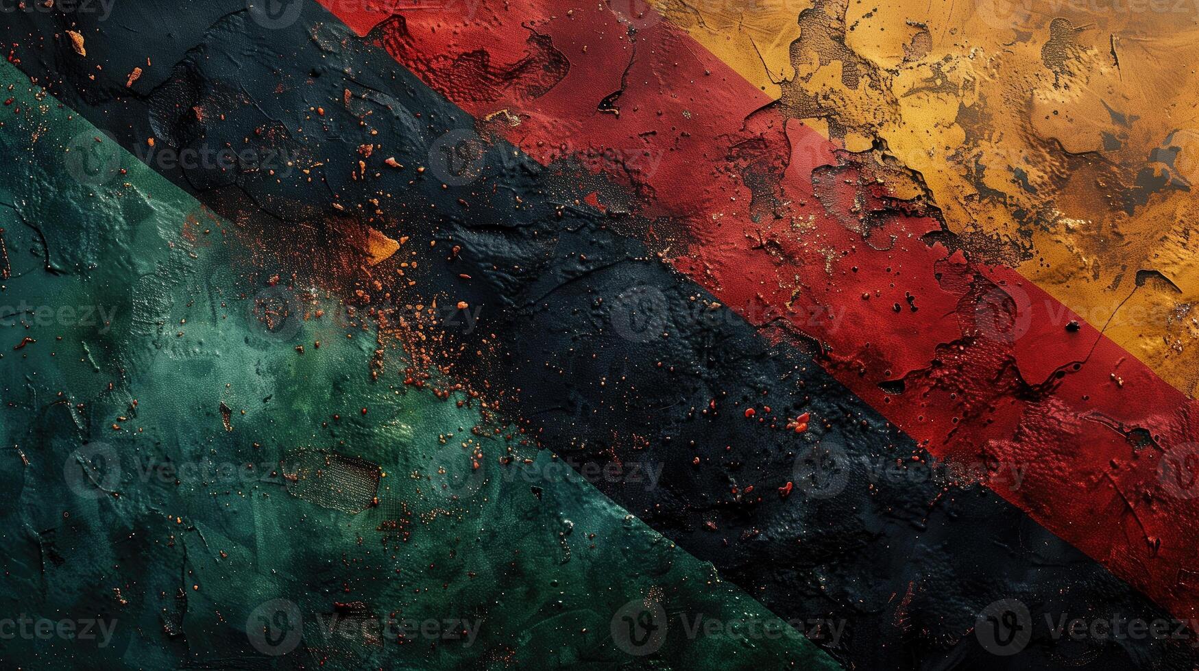 AI generated black history month canvas grunge texture red yellow green paint color celebration background photo