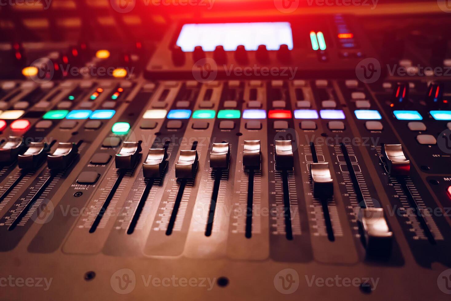 Sound volume recording control. Studio lifestyle modern equipment. photo
