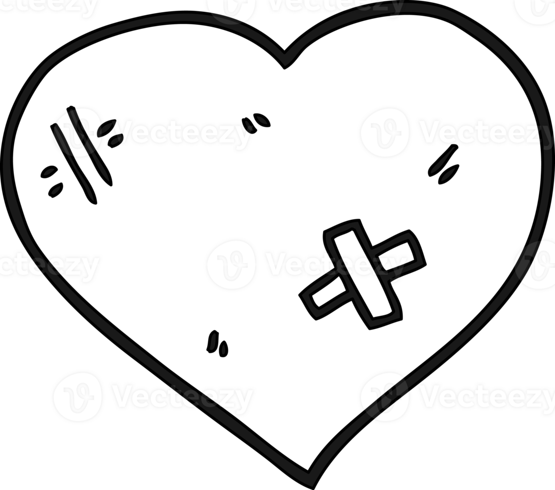 cartoon love heart with sticking plaster icon png