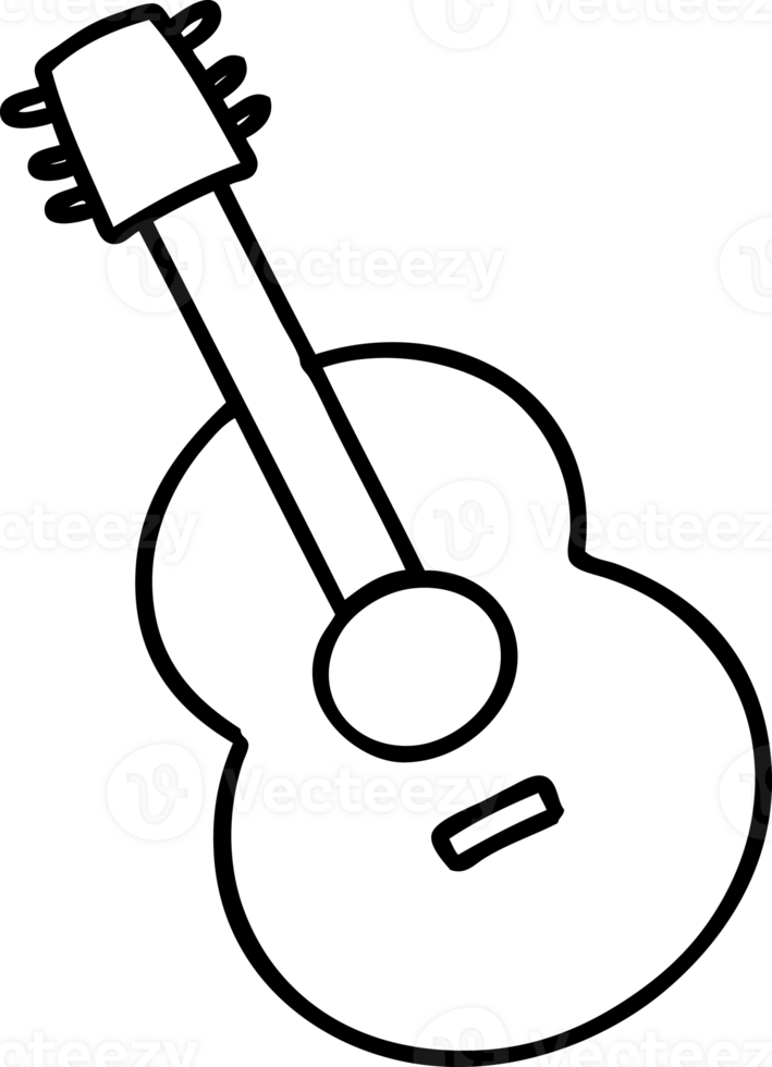 lijn tekening van een akoestisch gitaar icoon png