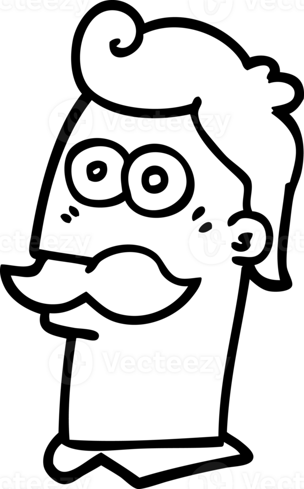 Linie Zeichnung Karikatur Mann mit Schnurrbart Symbol png