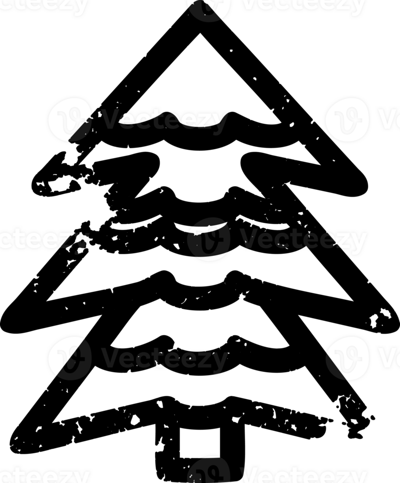 besneeuwd boom verontrust symbool icoon png