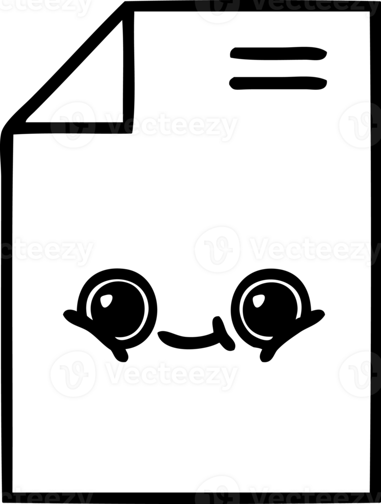line drawing cartoon of a sheet of paper  icon png