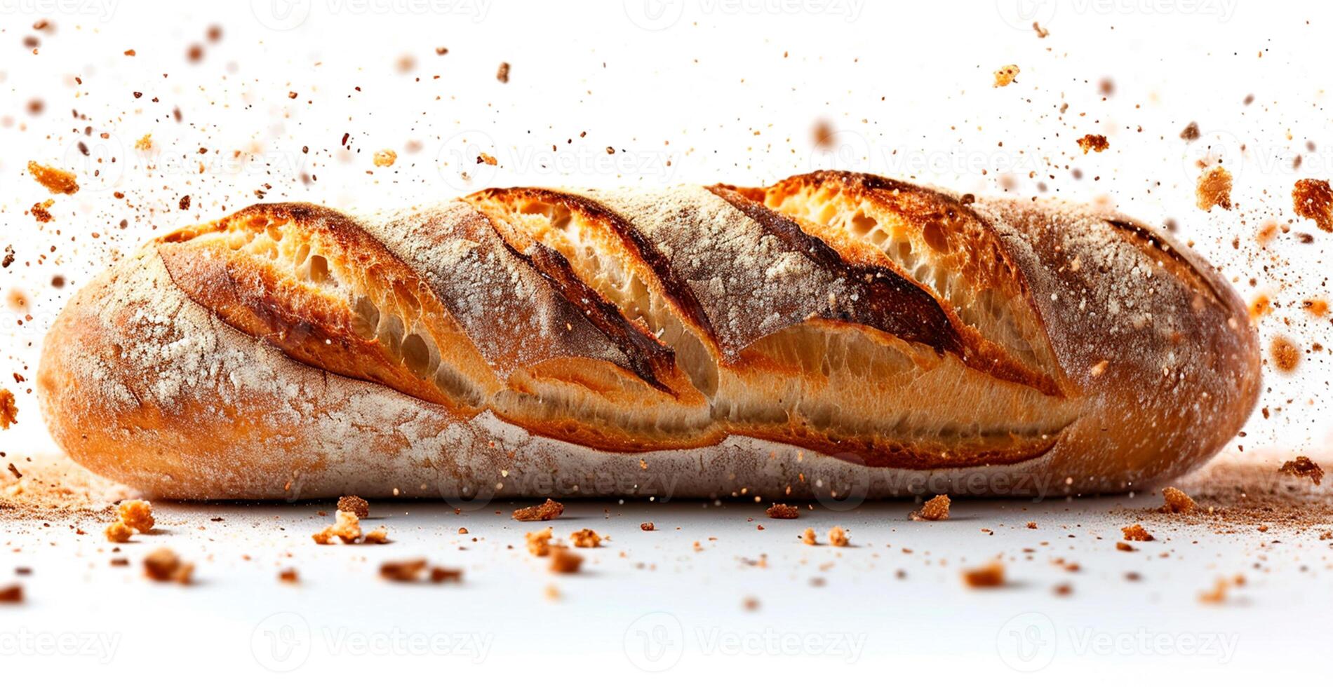AI generated French baguette, bread and flour product - AI generated image photo
