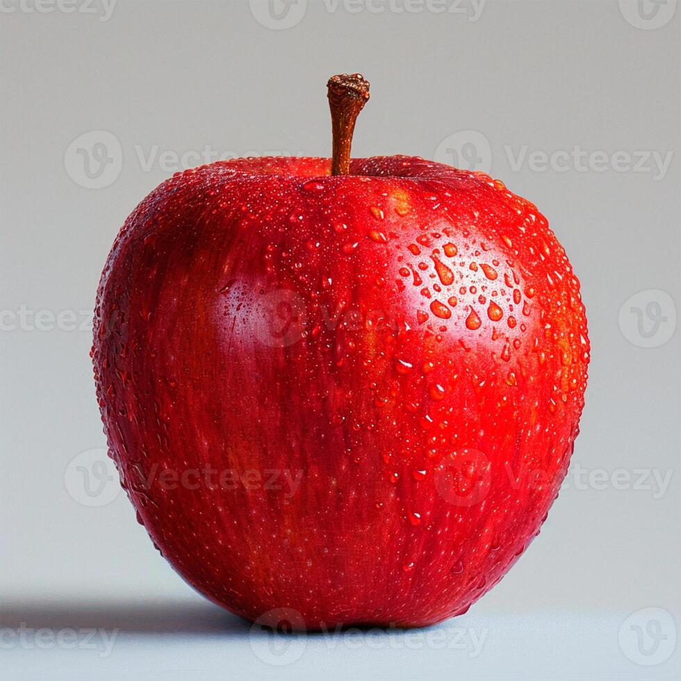 AI generated Ripe red apple on a white background - AI generated image photo