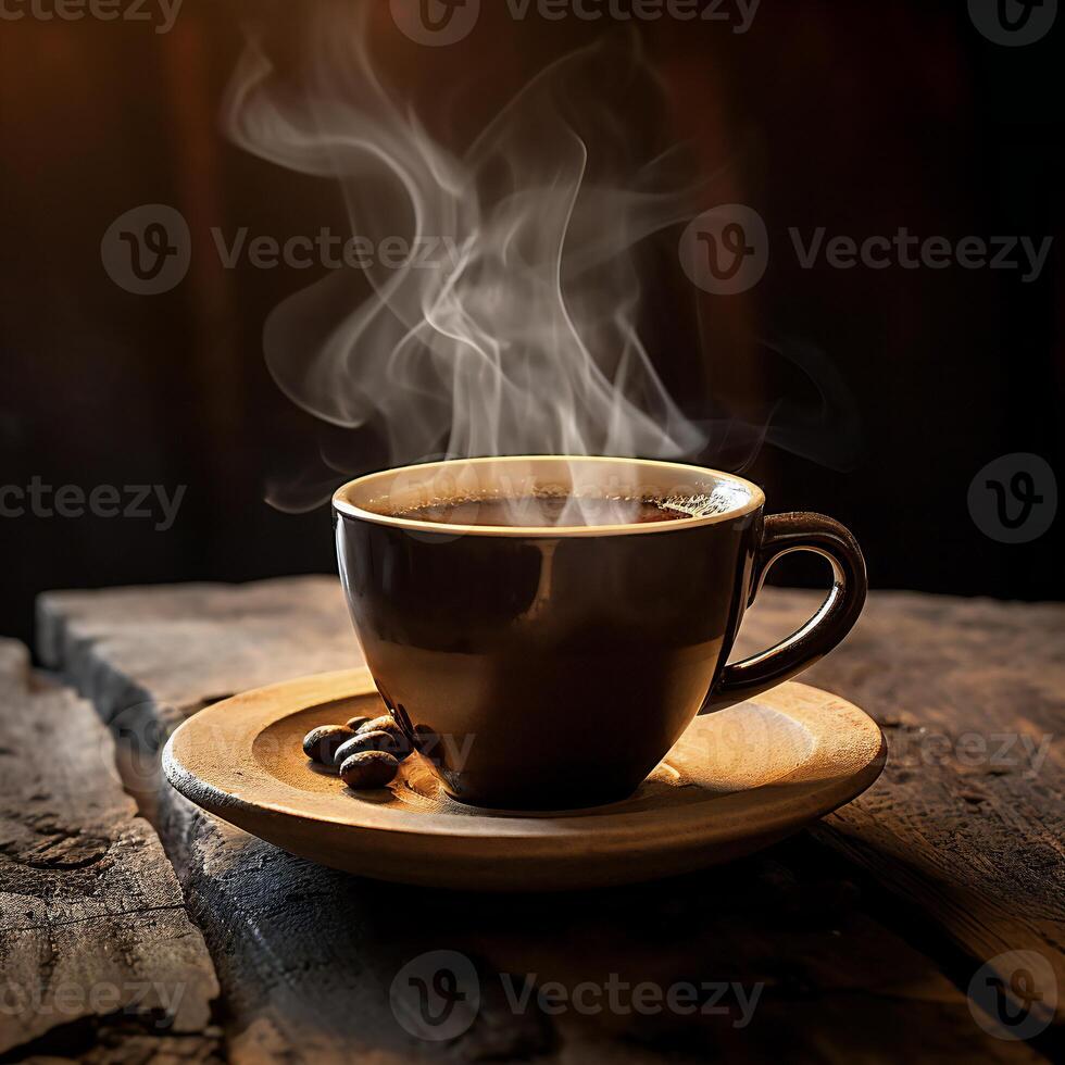 AI generated a cup of smoked  coffee photo