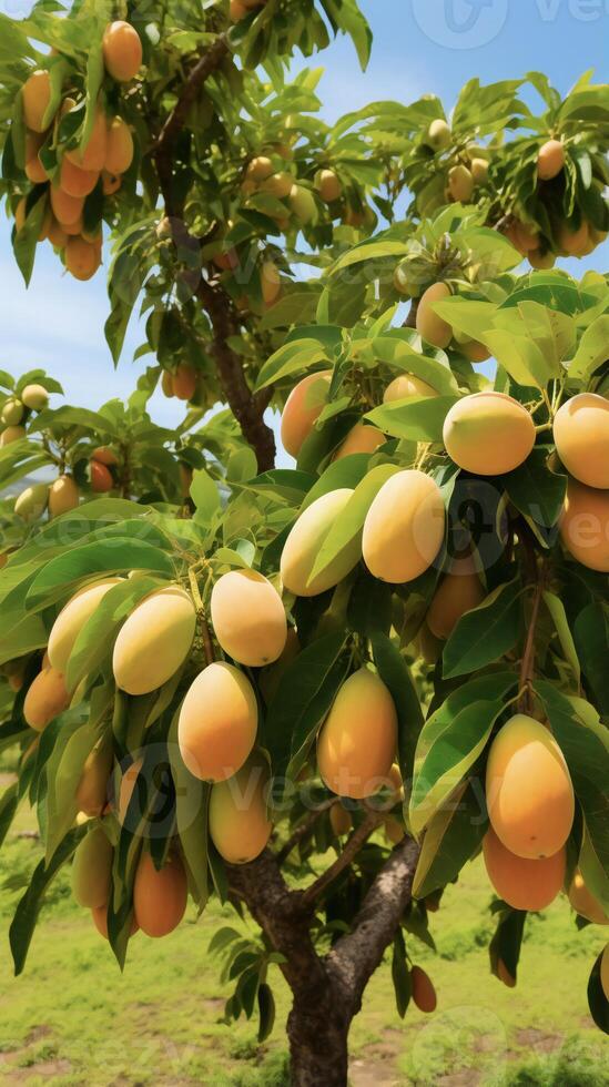 AI generated mango tree in the orchard photo