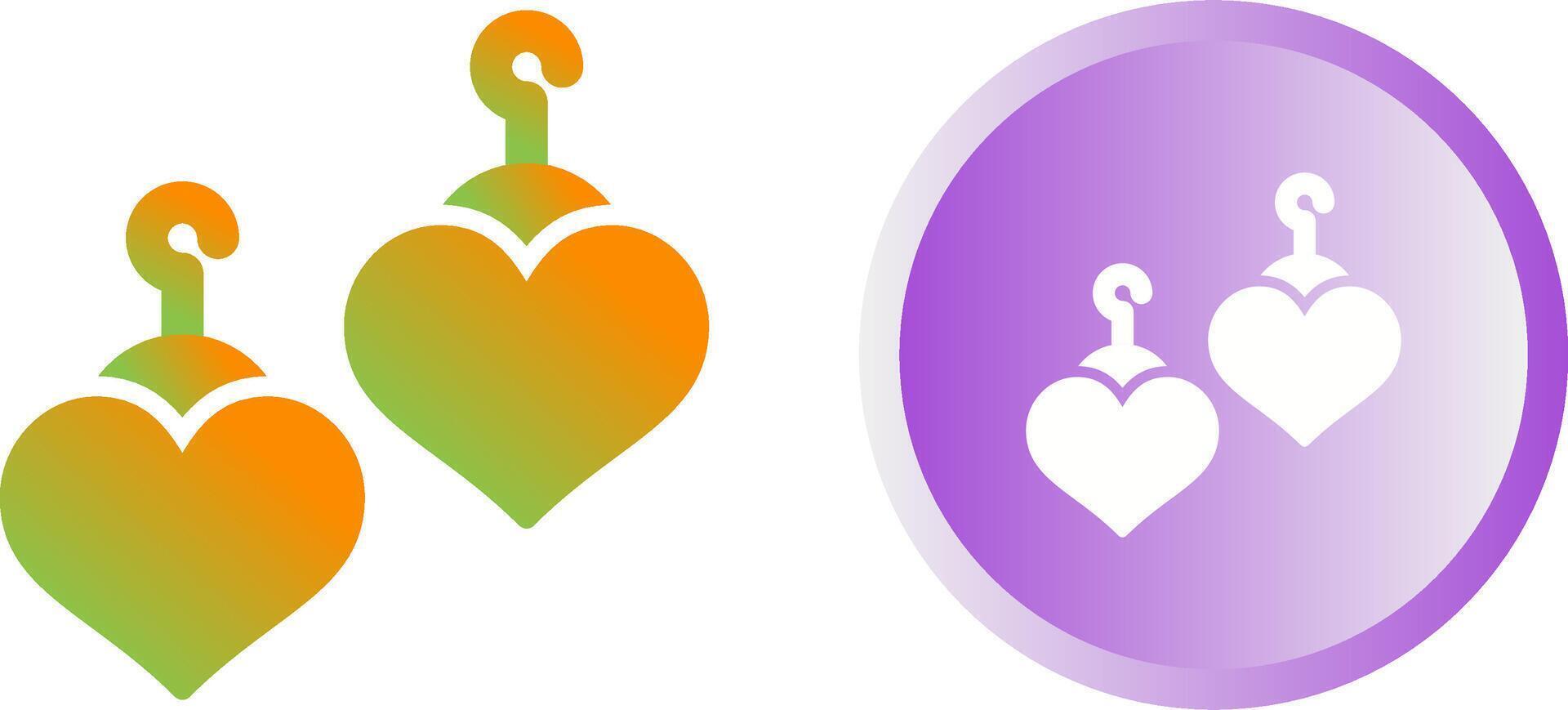 Heart Shaped Earrings Vector Icon