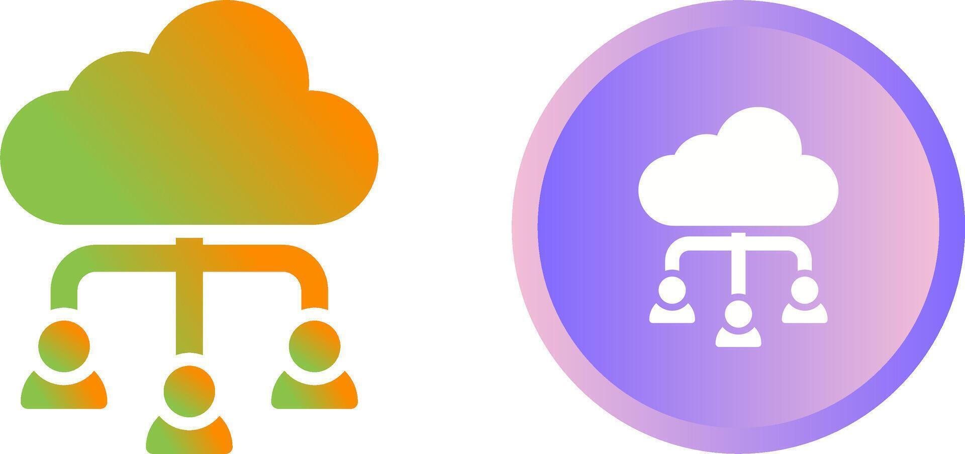 Cloud Collaboration Vector Icon