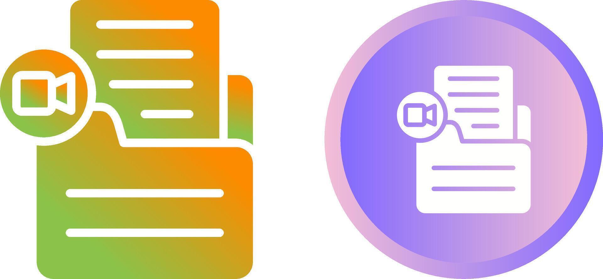 Document Insert Video Vector Icon