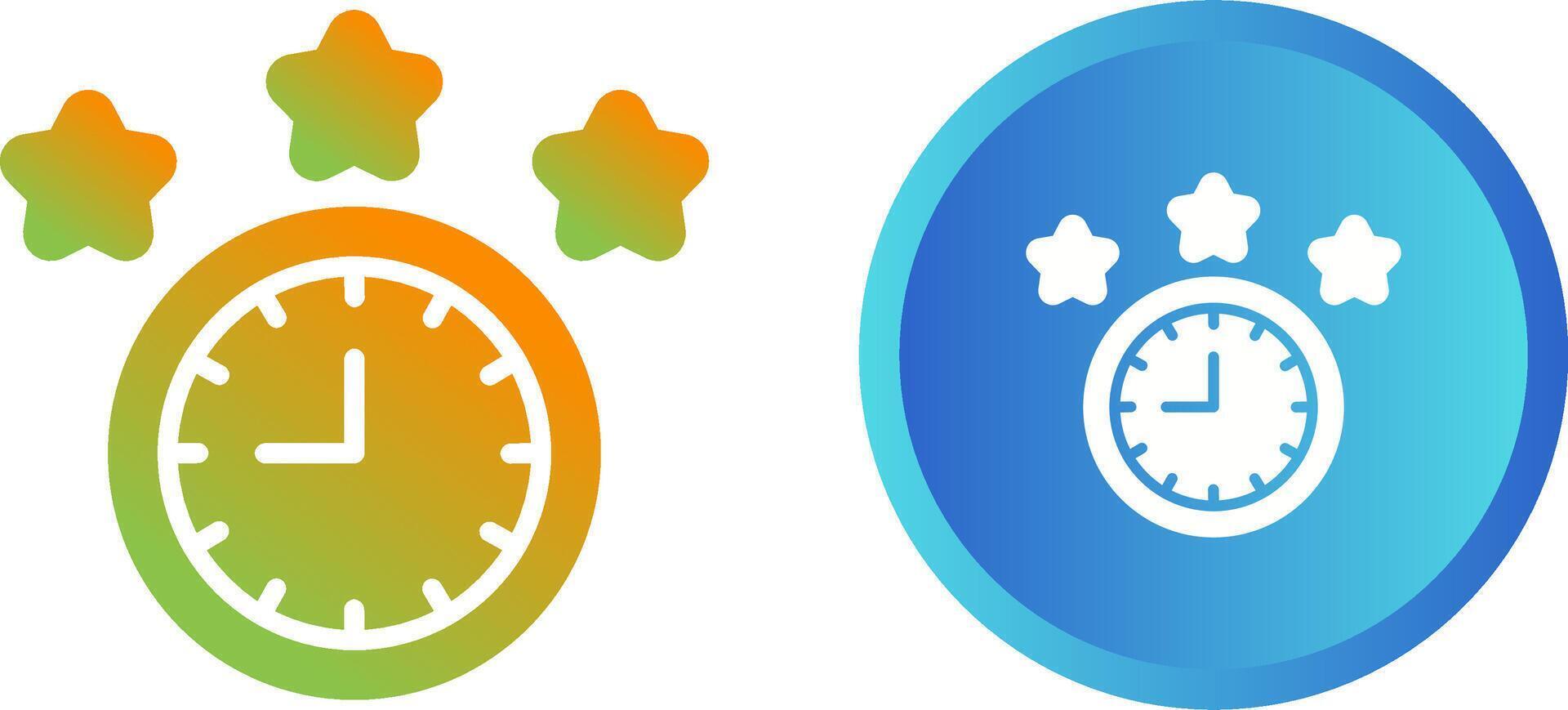 Clock With Stars Vector Icon