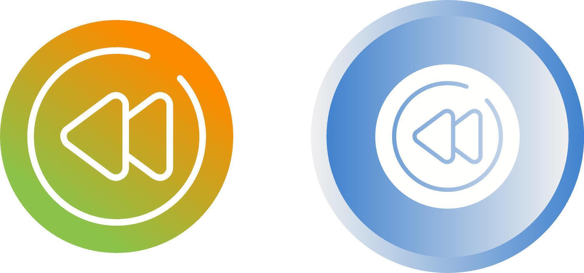 Video Rewind Circle Vector Icon