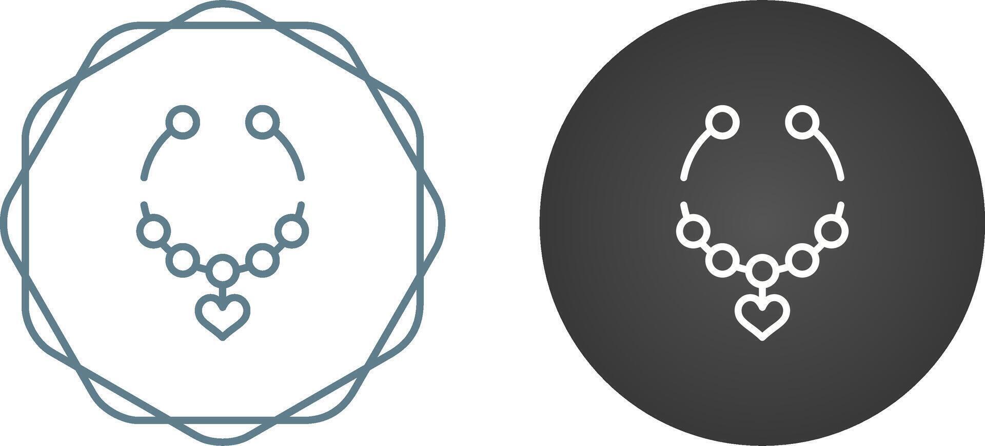 Heart Shaped Necklace Vector Icon