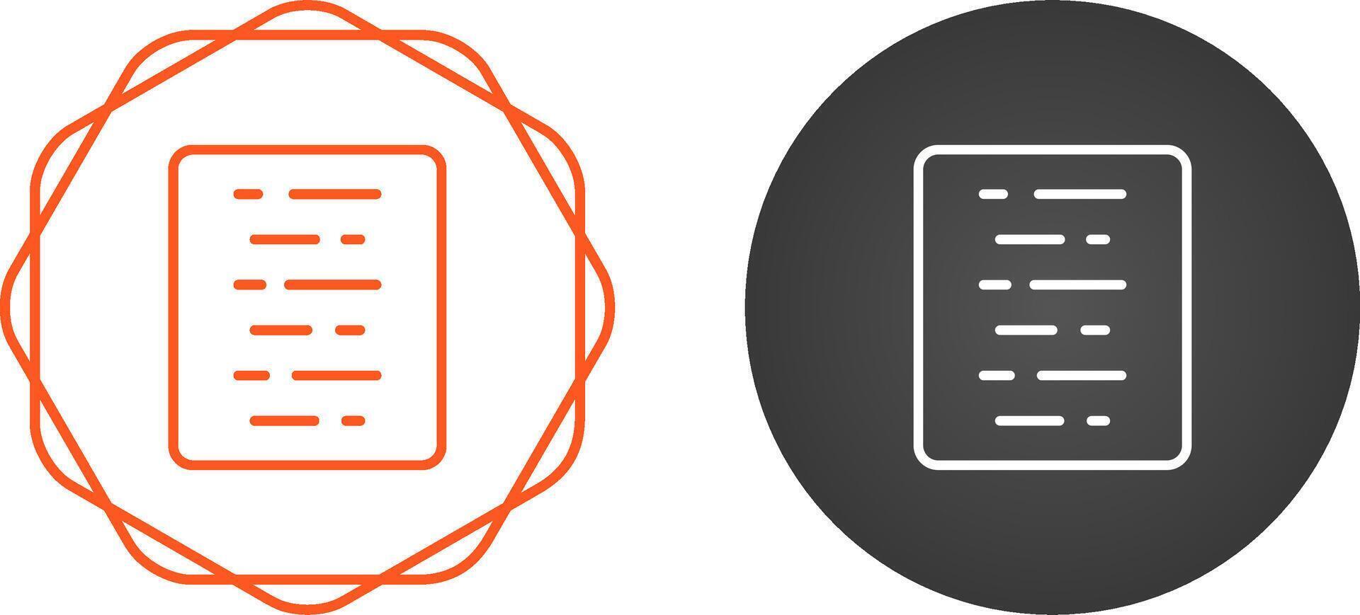 Document Align Center Vector Icon