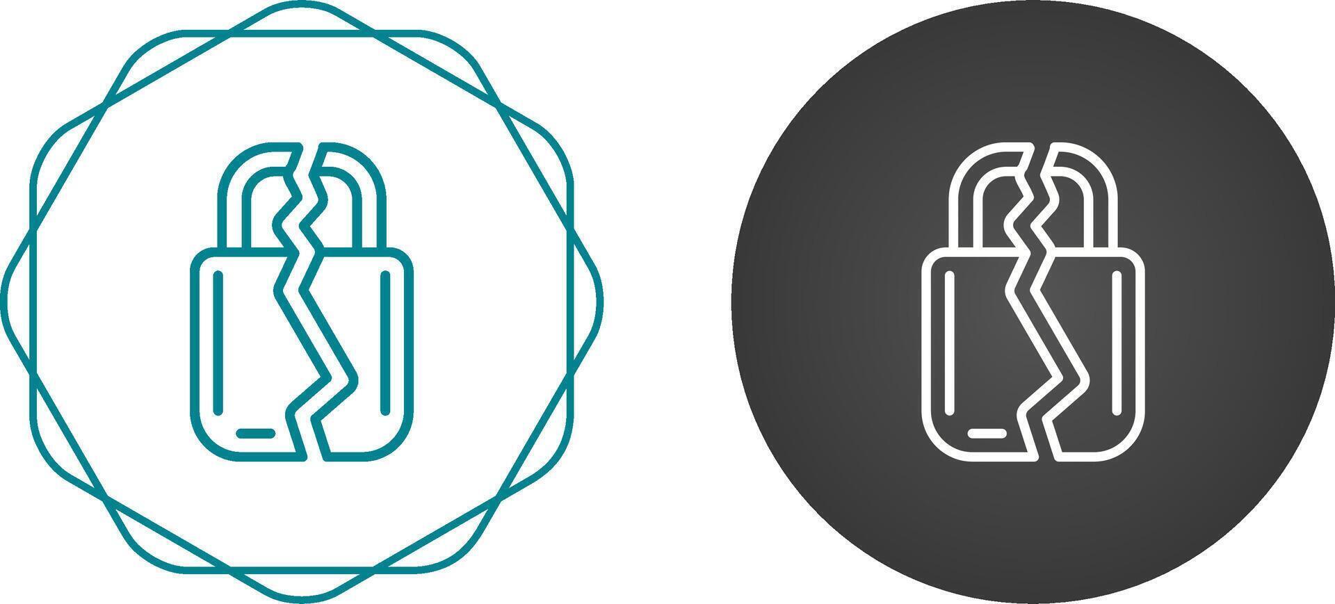 Brocken Padlock Vector Icon