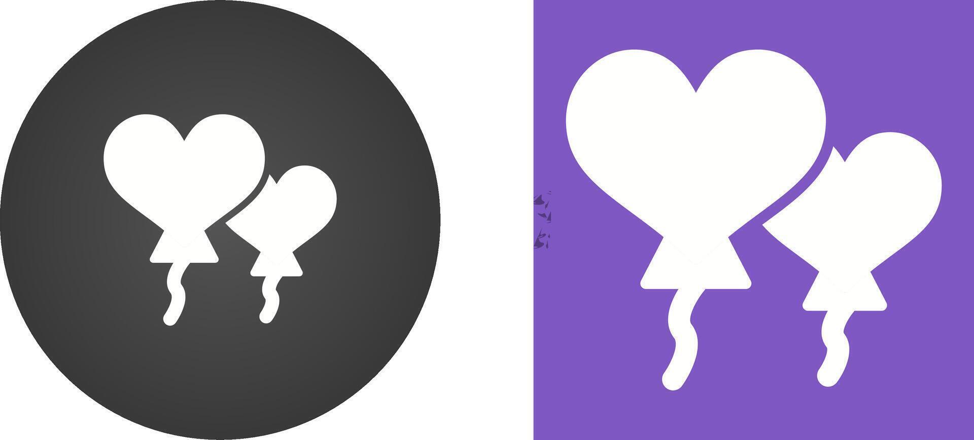 Heart shaped balloons Vector Icon