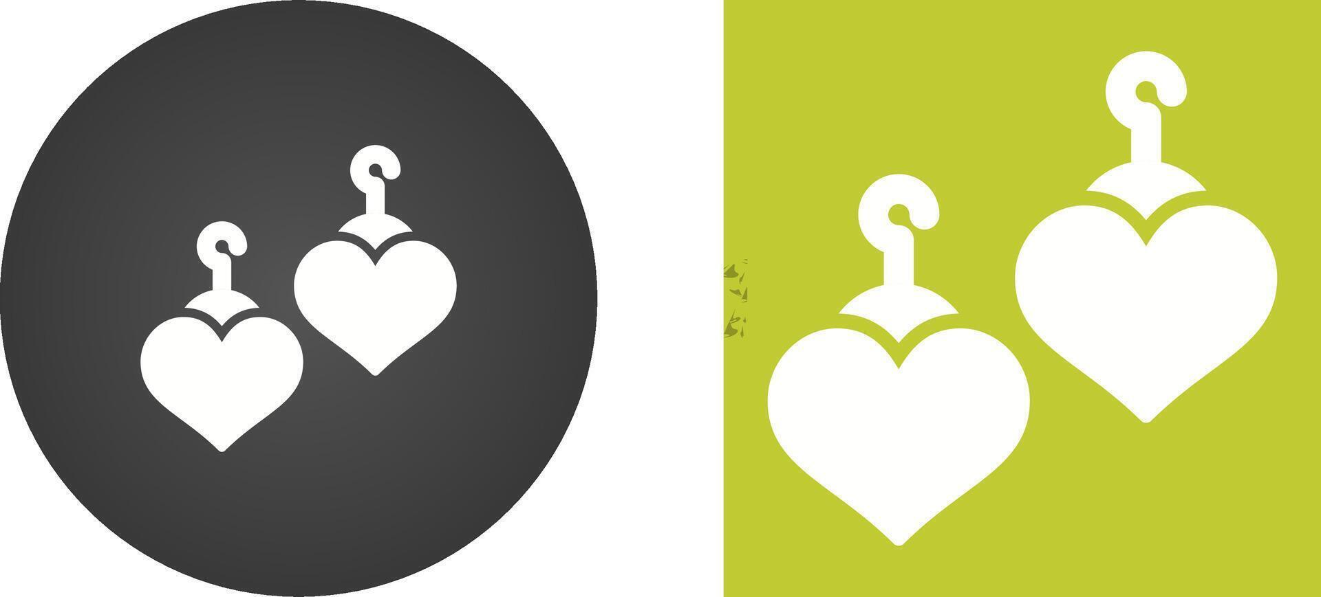 Heart Shaped Earrings Vector Icon