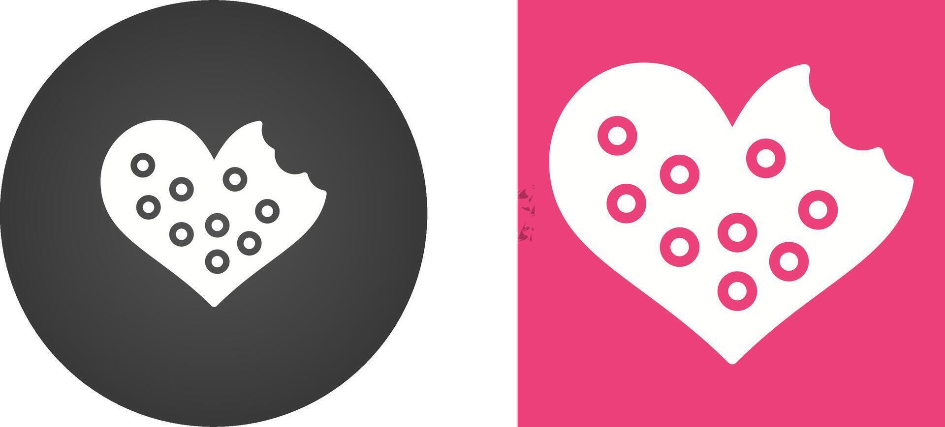 Heart shaped cookies Vector Icon
