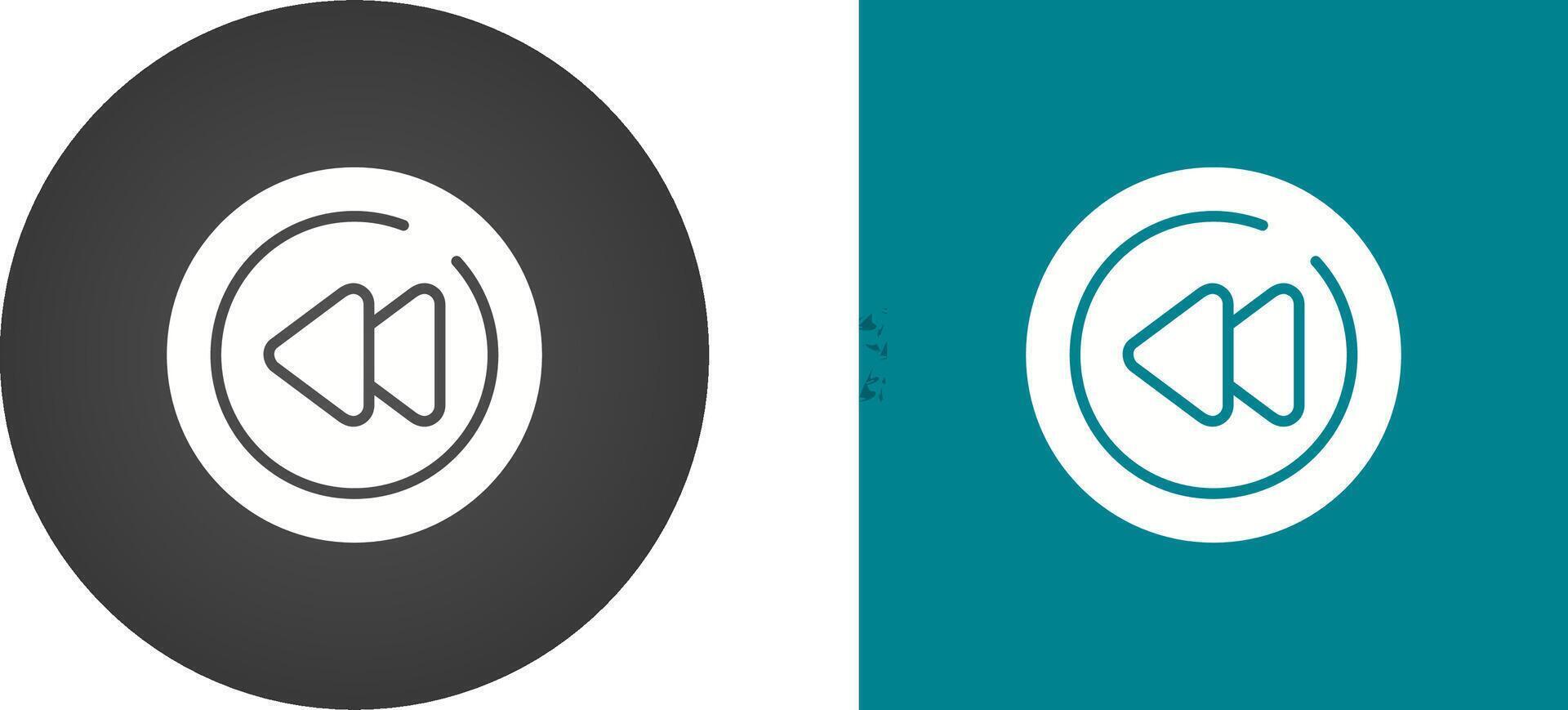 Video Rewind Circle Vector Icon
