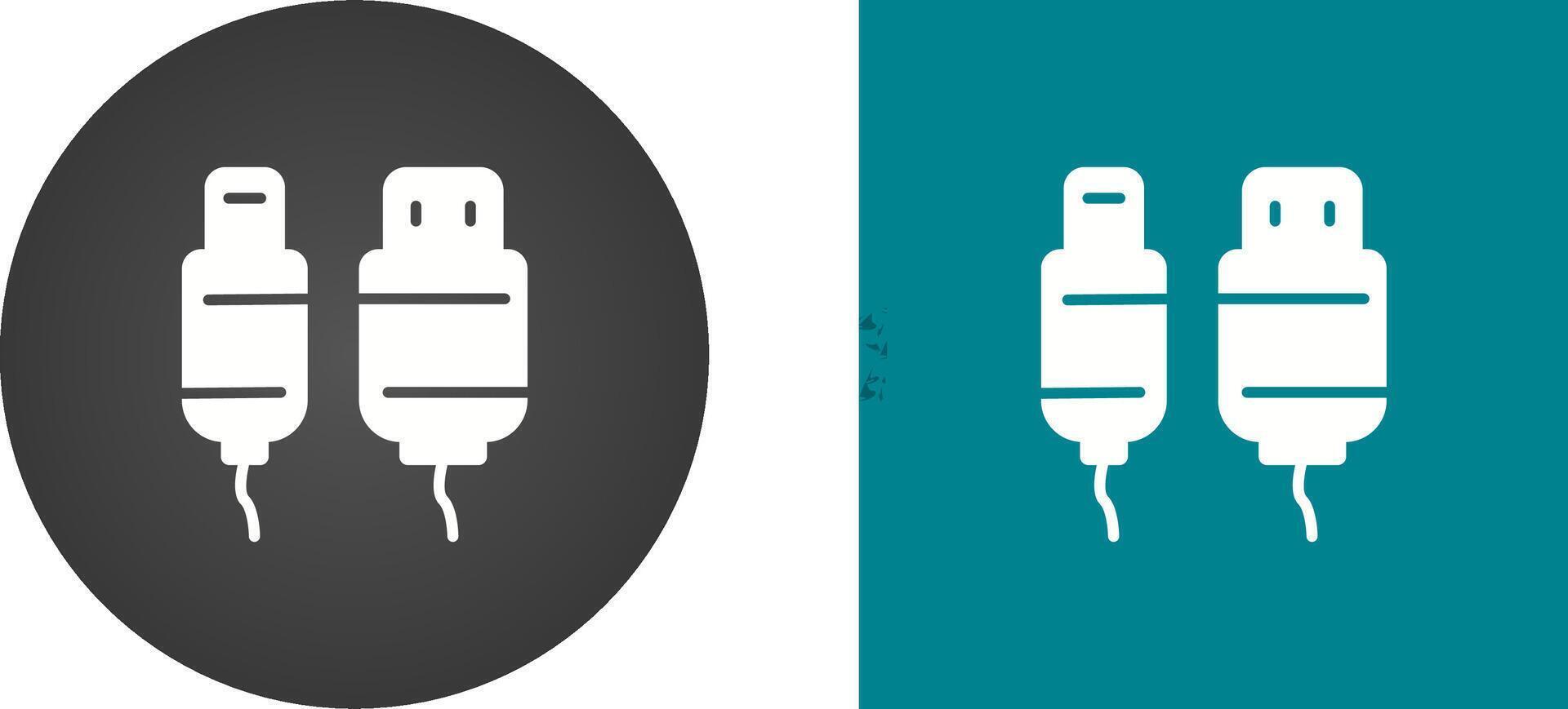 icono de vector de cable usb