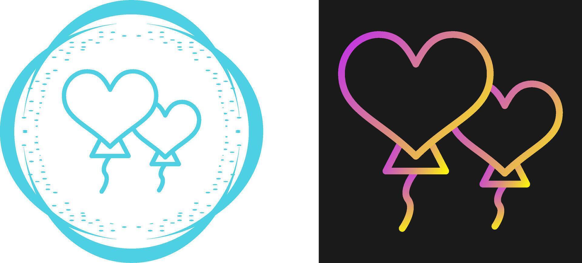 Heart shaped balloons Vector Icon