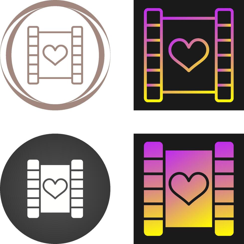 amor historia película vector icono