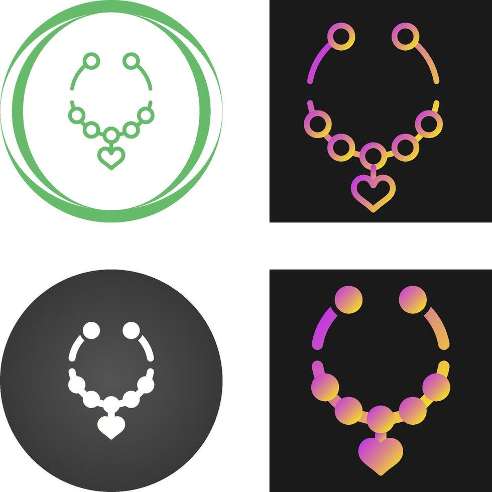 Heart Shaped Necklace Vector Icon