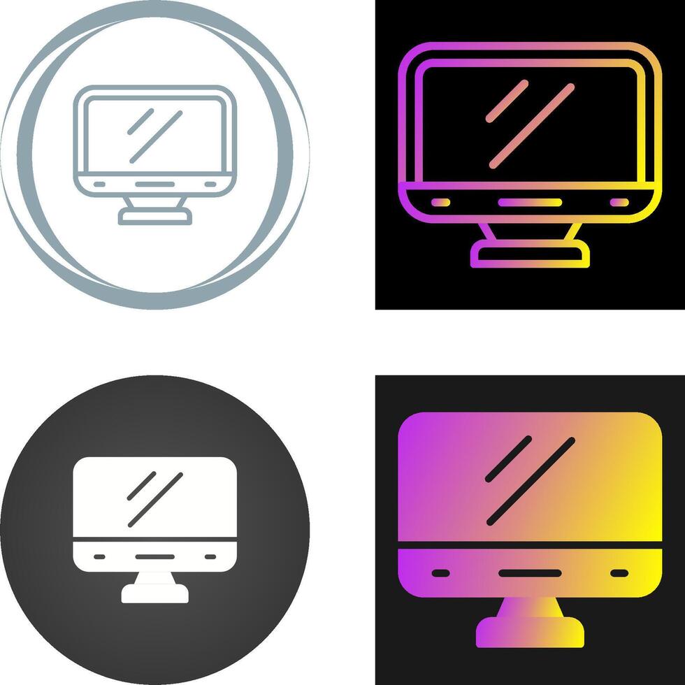 icono de vector de computadora de escritorio