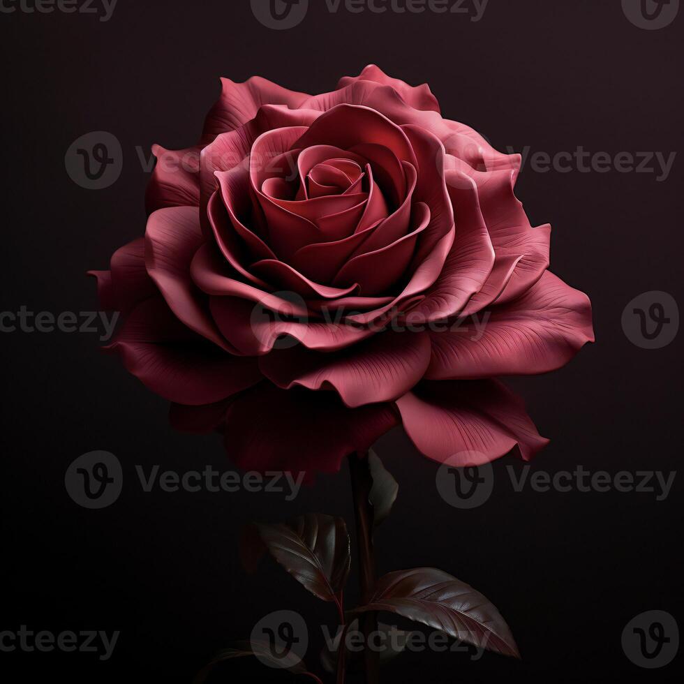 AI generated a red rose is shown against a dark background photo